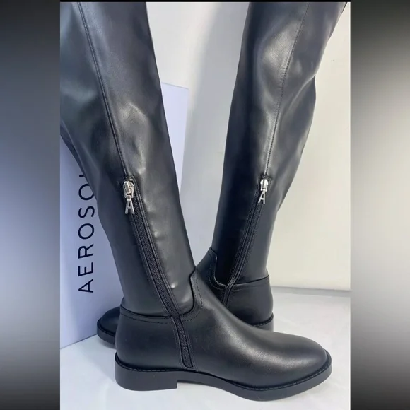 AEROSOLES Black Over the Knee Boots NWOT - Picture 1 of 15
